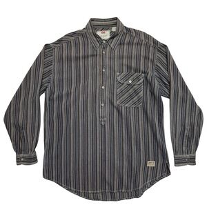 Vintage 90s Levi's Shirt Mens L Striped Twill Western Button Up Long Sleeve